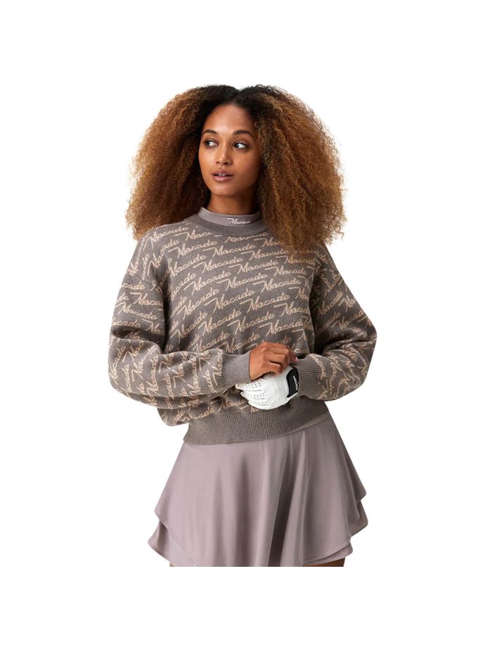 Macade Pullover Intarsia Oversized, braun/beige