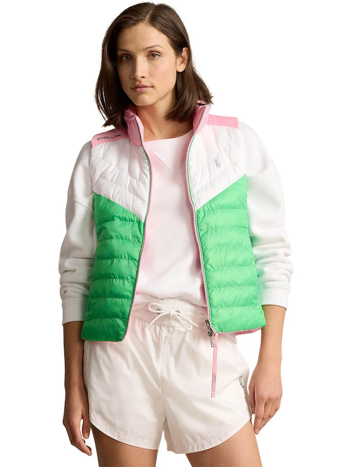 RALPH LAUREN Vest BSDWN, wit/groen/roze