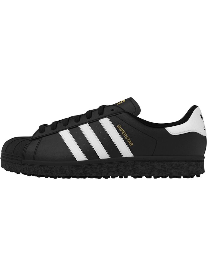 adidas Superstar golf shoes, black/white/gold