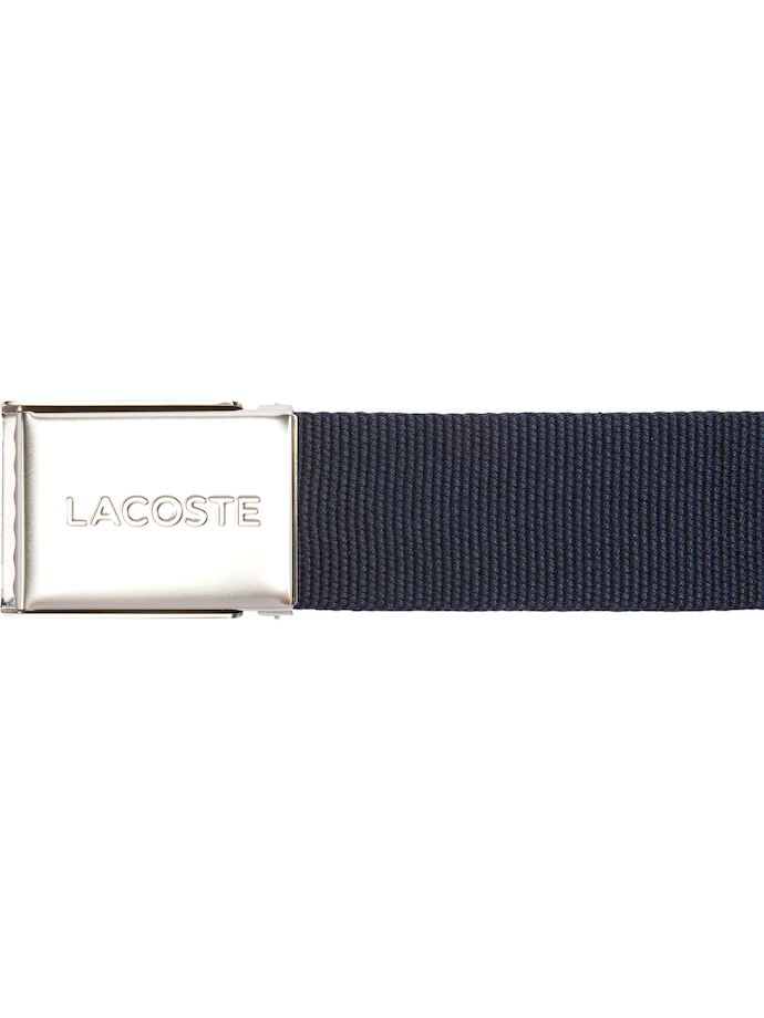 LACOSTE Cinturón fabricado en Francia, azul marino