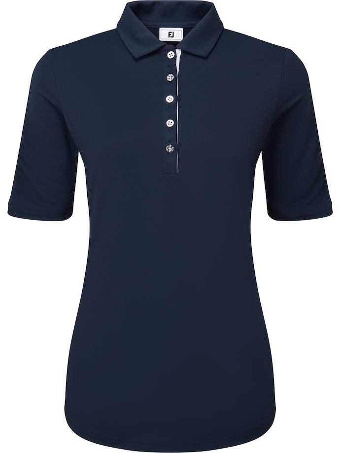 FootJoy Polo Ruched Lisle, half sleeve, navy