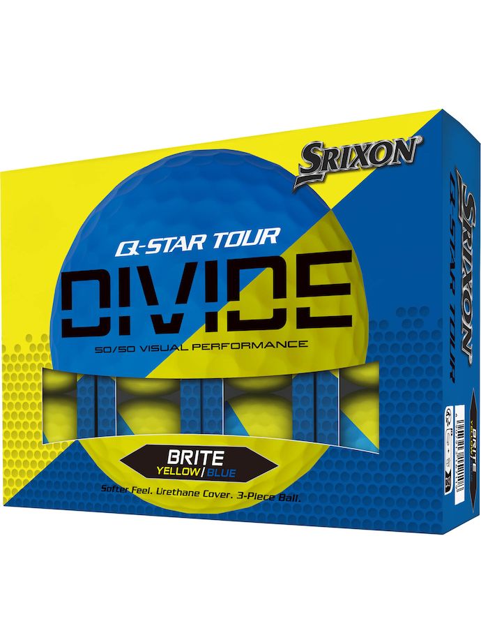 Srixon Q-Star Tour Divide 2 golfbollar, gul/blå