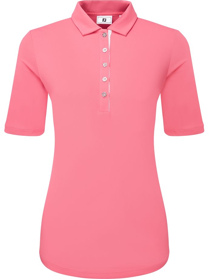 FootJoy Polo Ruched Lisle, half sleeve, pink