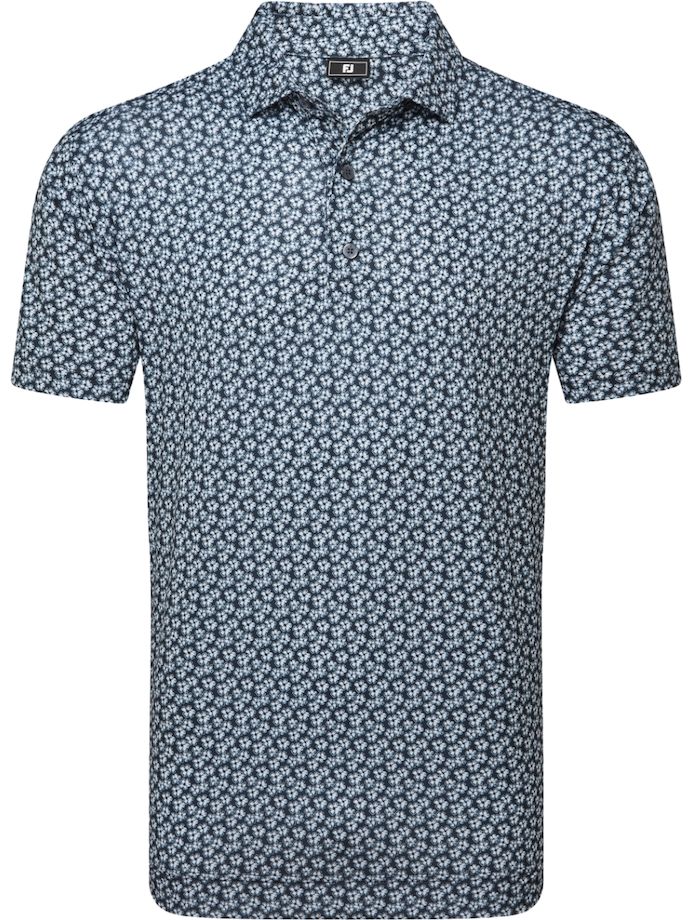 FootJoy Polo Floral Sketch Print Lisle, bleu