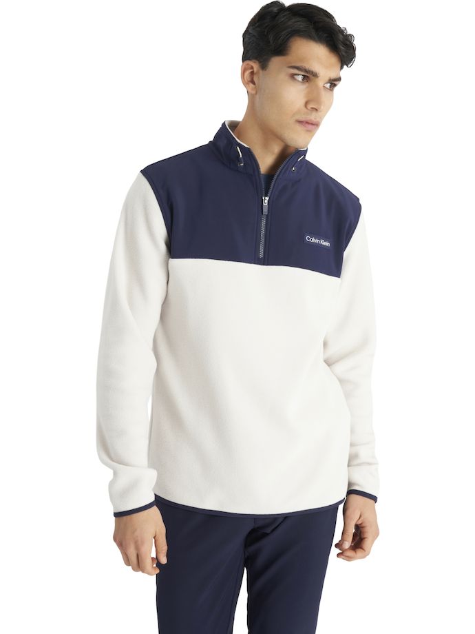 Calvin Klein Golf Pile Polar ibrido Thermo Layer 1/2-Zip, sabbia