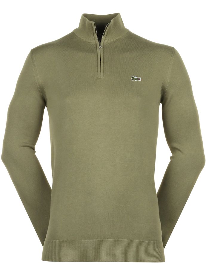 LACOSTE Pullover Classic 1/4 Zip, khaki