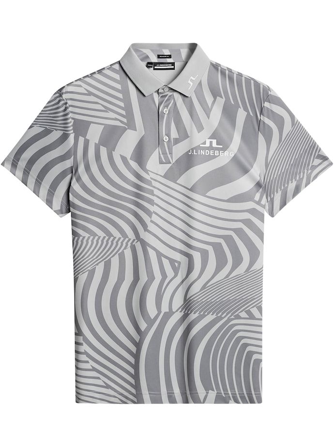 J. LINDEBERG Polo KV Tour Stampa, grigio/grigio chiaro