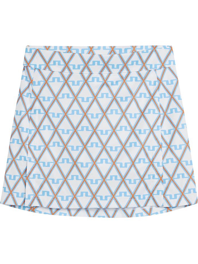 J. LINDEBERG Skort Amelie Mid Print, hvid/blå