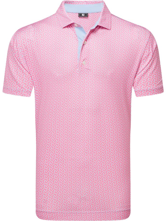 FootJoy Polo Citrus Print Lisle, różowy