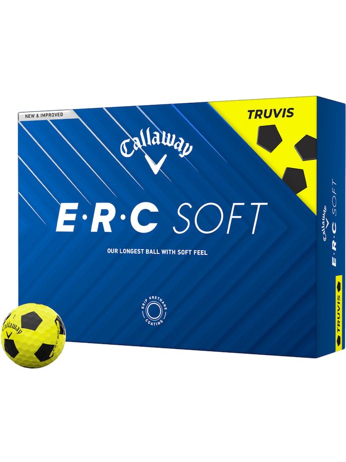 Callaway Palline da golf Erc Soft Truvis confezione da 12 pezzi , giallo