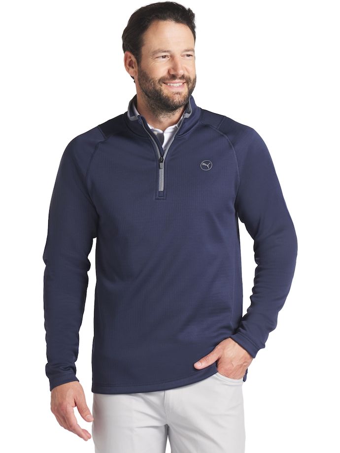 Puma Sweater Waffle Fleece 1/4 Zip, navy