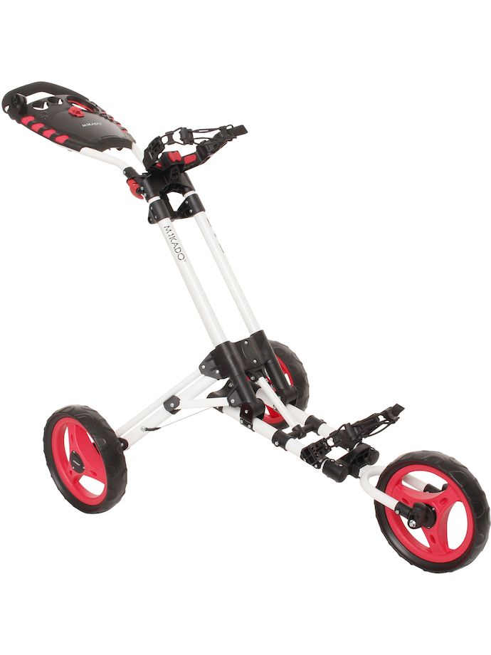 Mikado Carro de golf Fastfold EAZ, blanco/rojo