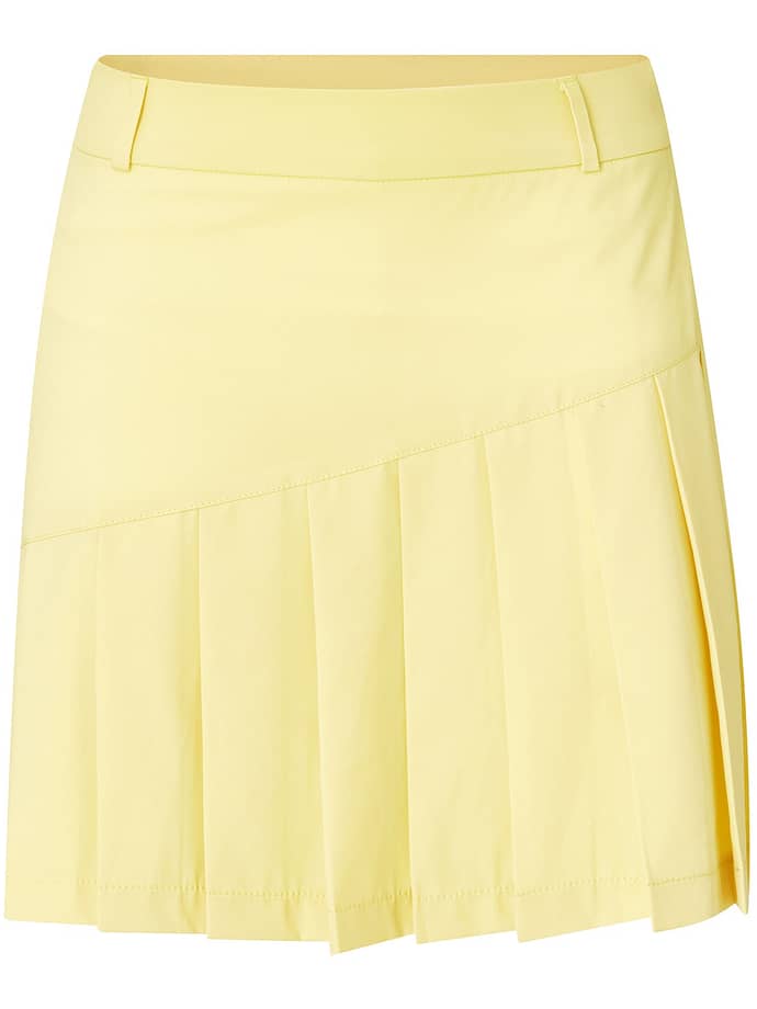 Cross Falda Pantalón Sólido Plisado, amarillo