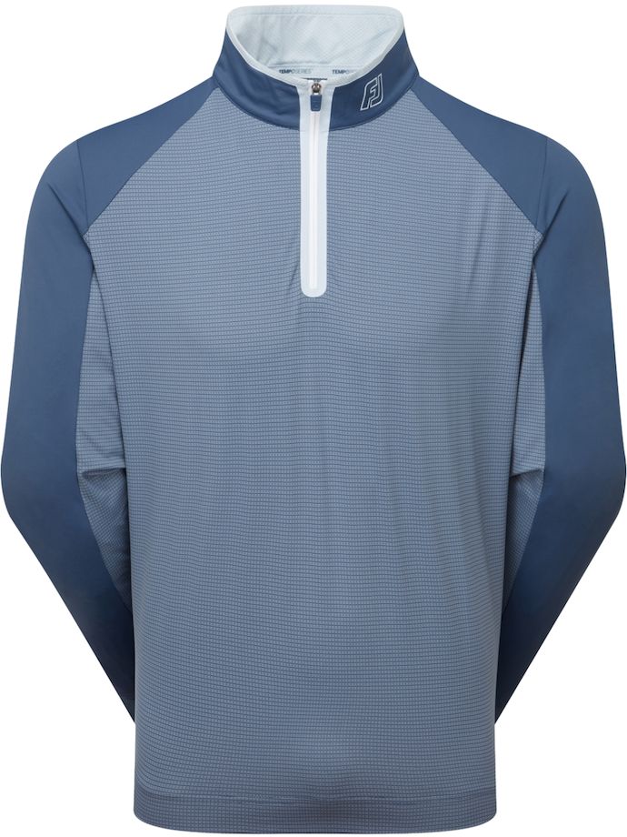 FootJoy Layer Temposeries Mixed Texture Chill-Out 1/4-Zip, blue