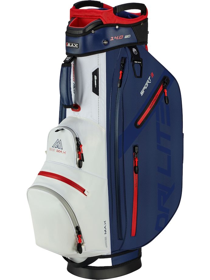 BIG MAX Sac de golf chariot Dri LIte Sport 3, marine/blanc/rouge