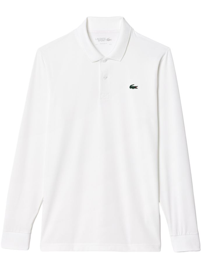 LACOSTE Polo, langarm, blanc