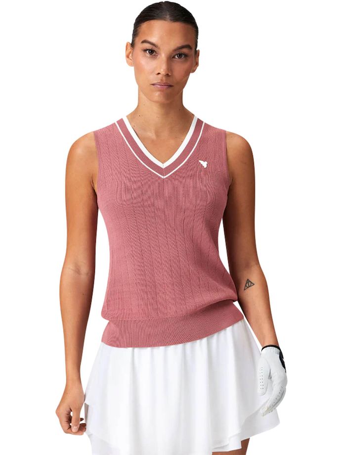 Macade Top Ana V-neck, sleeveless, old pink