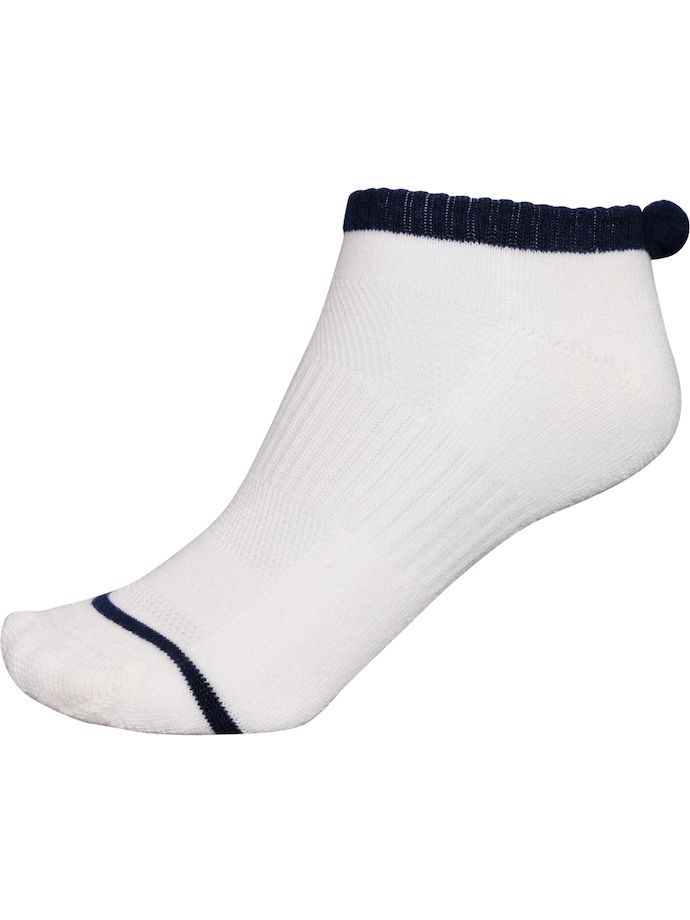 FootJoy Socken ProDry Pom Pom, vit/marinblå