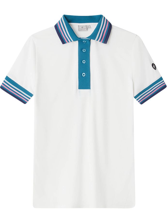 Cross Polo Stripe, white/blue