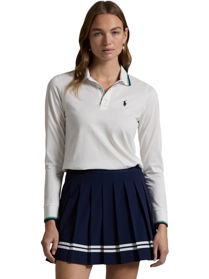 RALPH LAUREN Polo Tour Pique, long sleeve, white