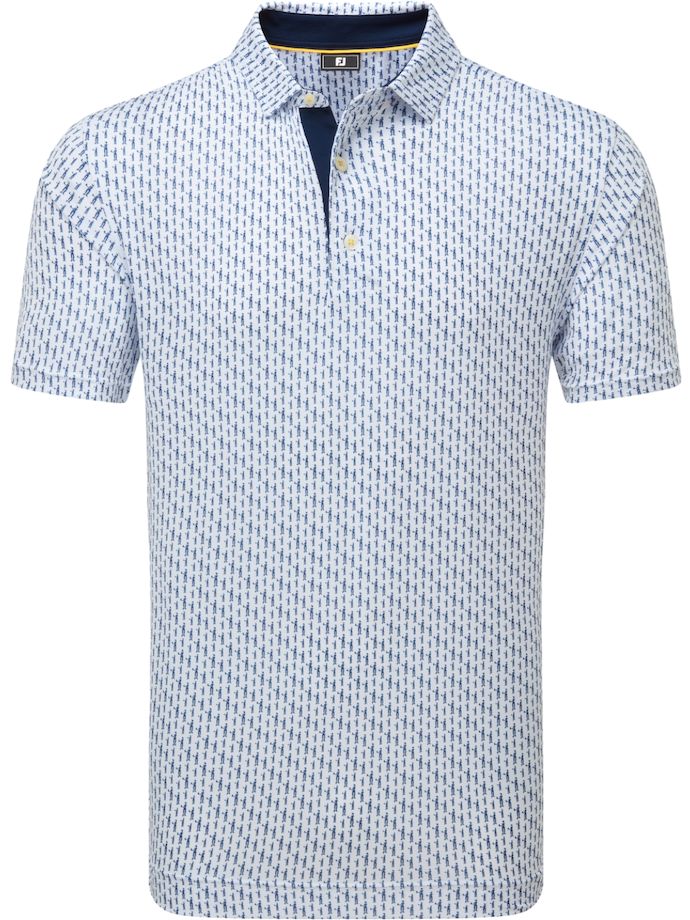 FootJoy Polo Figure Print Lisle, light blue