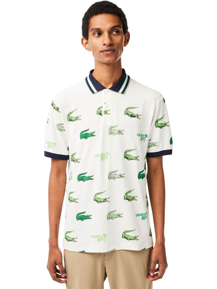 LACOSTE Golf Polo, white/green