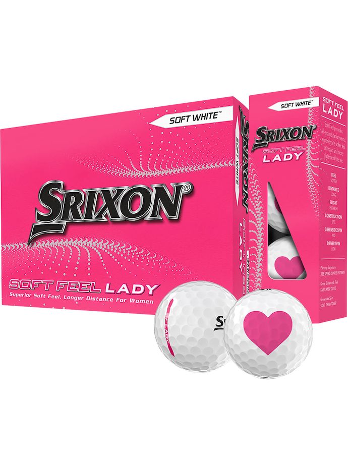 Srixon Piłeczki golfowe Soft Feel Lady VALENTINE - opakowanie 12 sztuk, biały