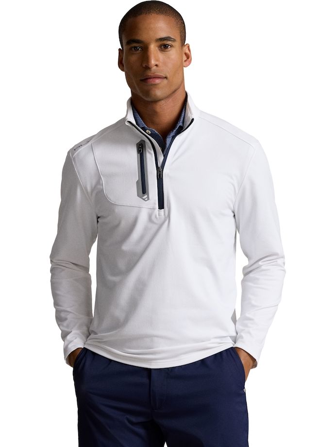 RALPH LAUREN Layer Lux Performance 1/4-Zip, biały