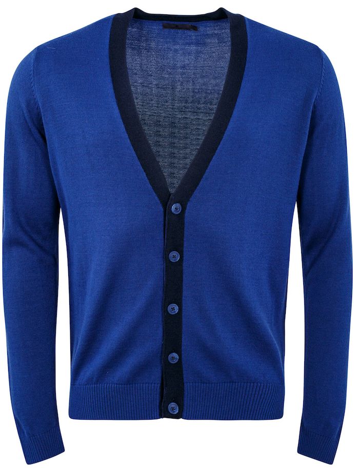 Cross Jacke Block Cardigan, blau