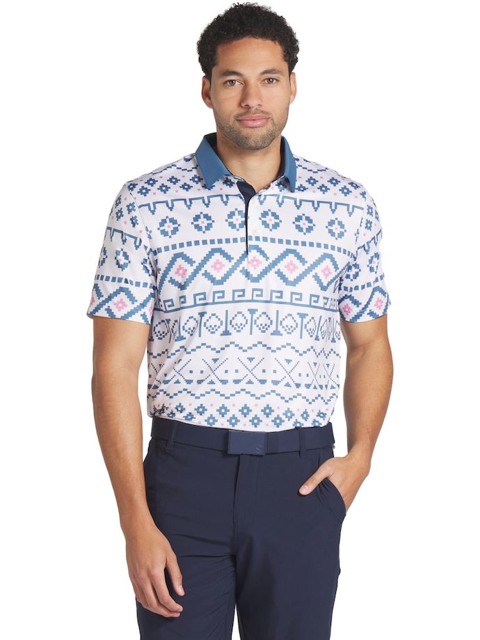 Puma Polo Fair Isle, white/blue