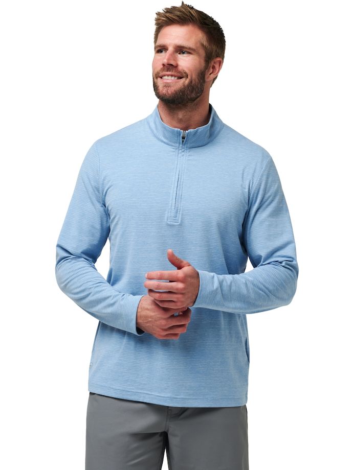 TRAVISMATHEW Layer The Heater 1/4 Zip, bleu clair