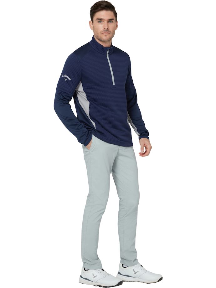 Callaway Layer Textured 1/4 Zip, navy