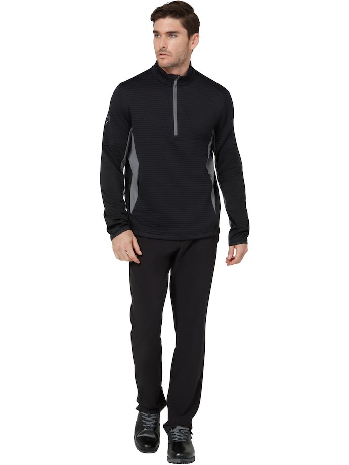 Callaway Layer Textured 1/4 Zip, schwarz