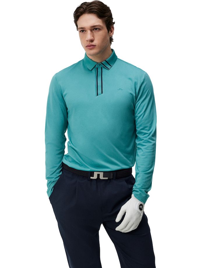 J. LINDEBERG Polo Viktor, langarm, grün