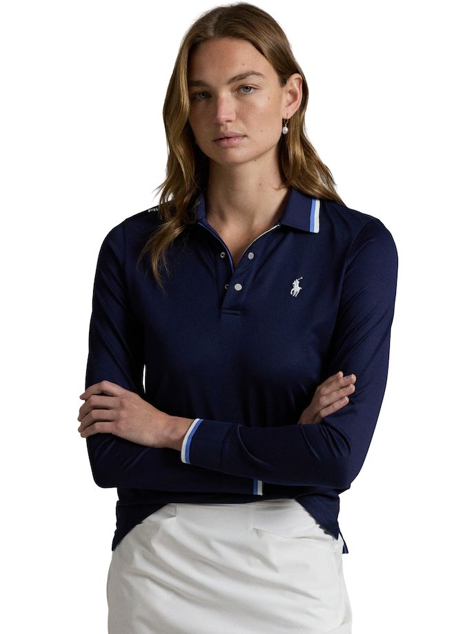 RALPH LAUREN Polo Tour Pique, langarm, navy