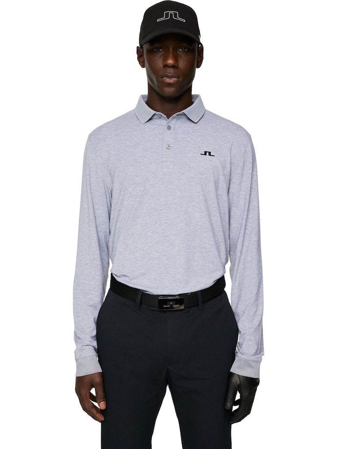 J. LINDEBERG Polo Florian Longsleeve, grey