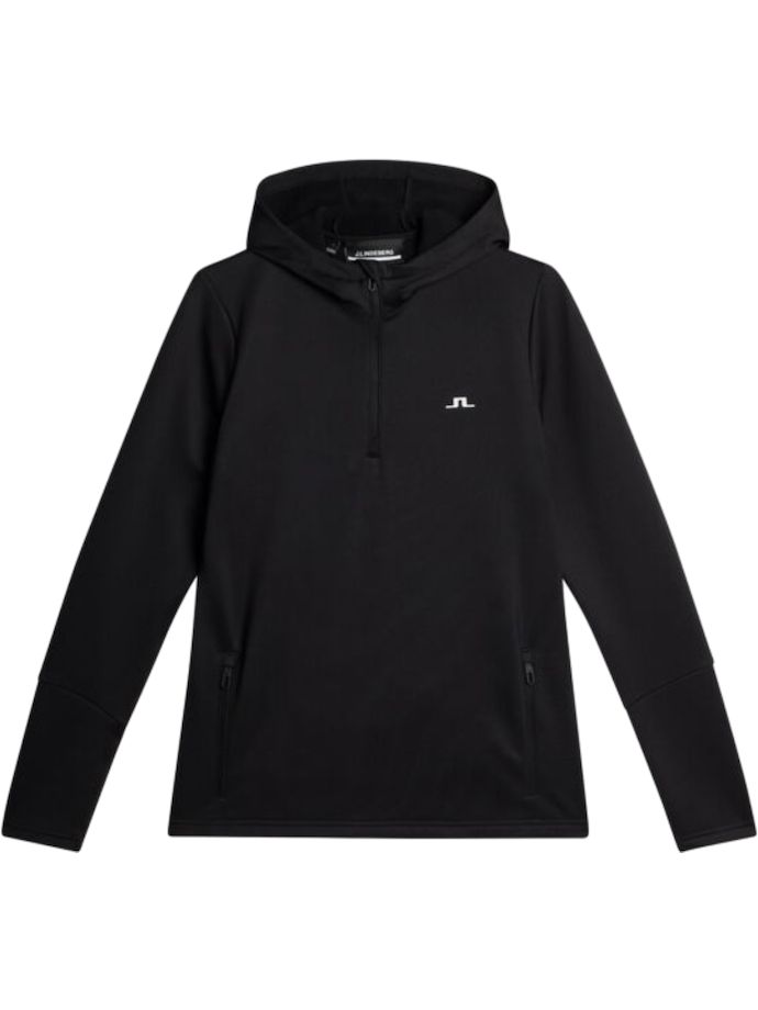 J. LINDEBERG Sudadera con capucha Aerial Quarter Zip, negro