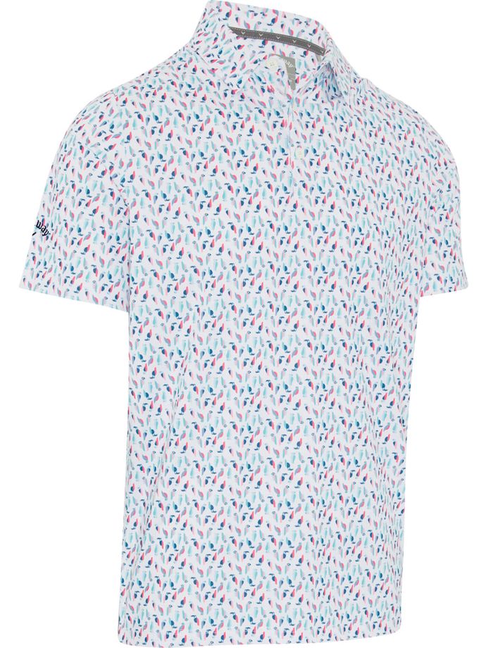 Callaway Polo All over Birdie Print, hvid