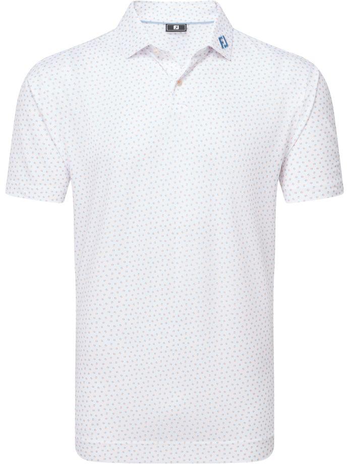 FootJoy Polo Bounce Print Pique, white