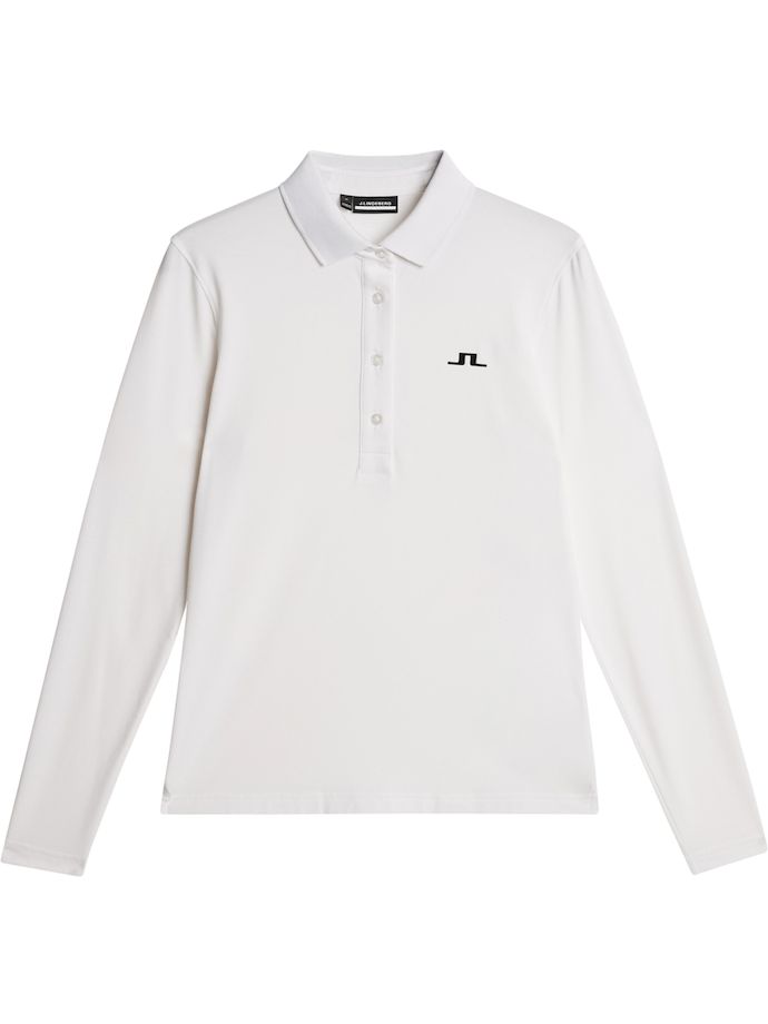 J. LINDEBERG Polo Flor Longsleeve, white