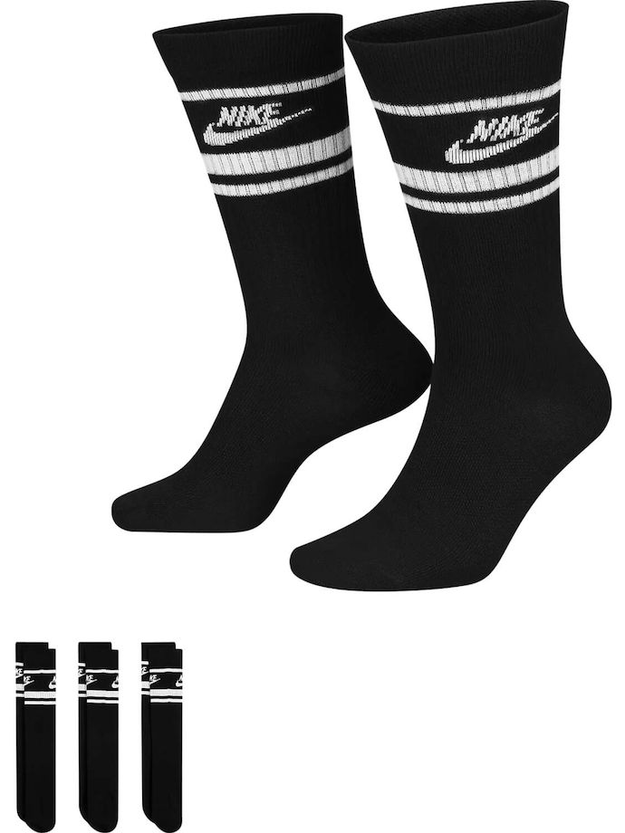 Nike Golf Socks Everyday Essential Crew 3-pack, black/white