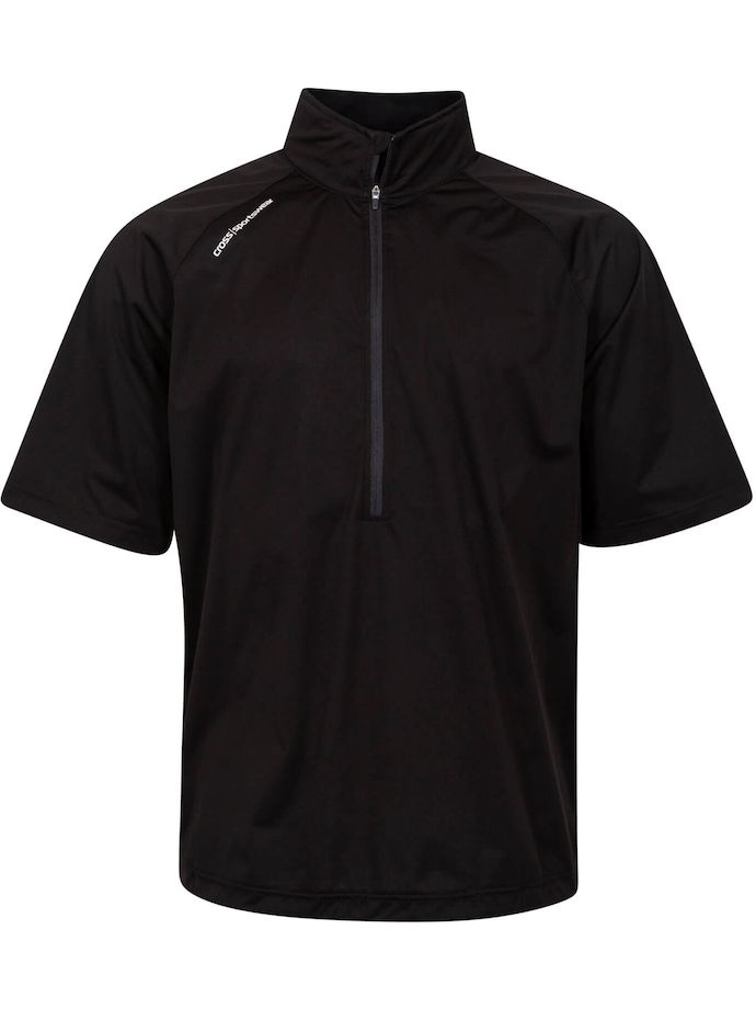 Cross Wind sweater, short sleeve, 4-way stretch, black