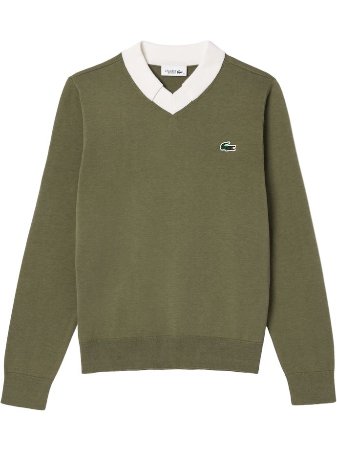 LACOSTE Pullover mit Kragen, khaki