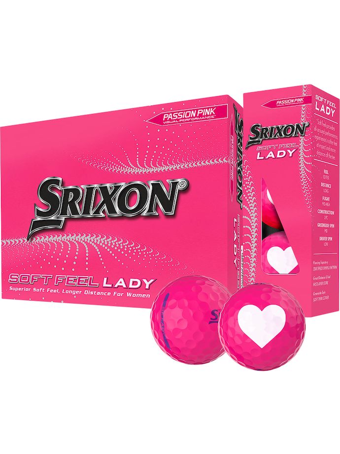 Srixon Soft Feel Lady VALENTINE golfballen - pak van 12, roze/wit