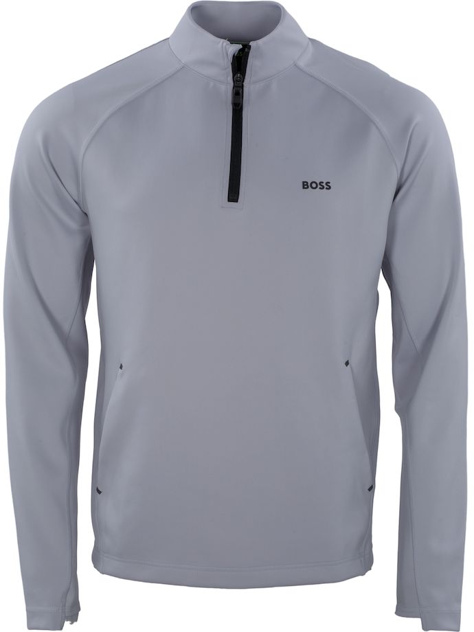 HUGO BOSS Pullover Sweat Active 1/4-Zip, lysegrå