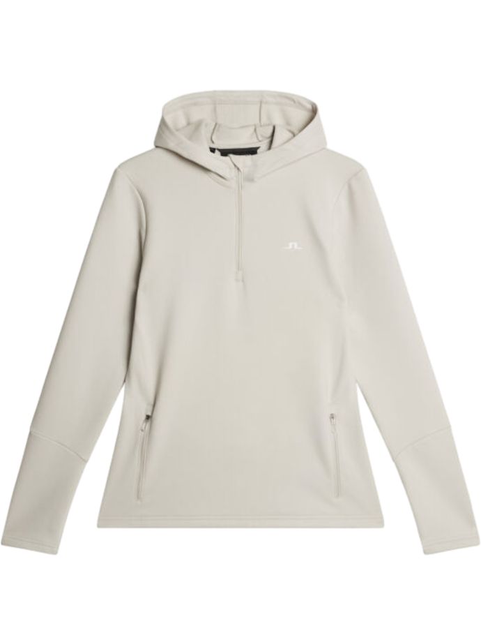 J. LINDEBERG Hoodie Aerial Quarter Zip, beige