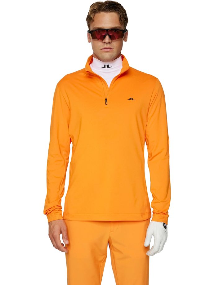 J. LINDEBERG Layer Luke Quarter Zip, orange