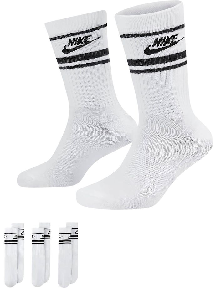 Nike Golf Socks Everyday Essential Crew 3-pack, white/black