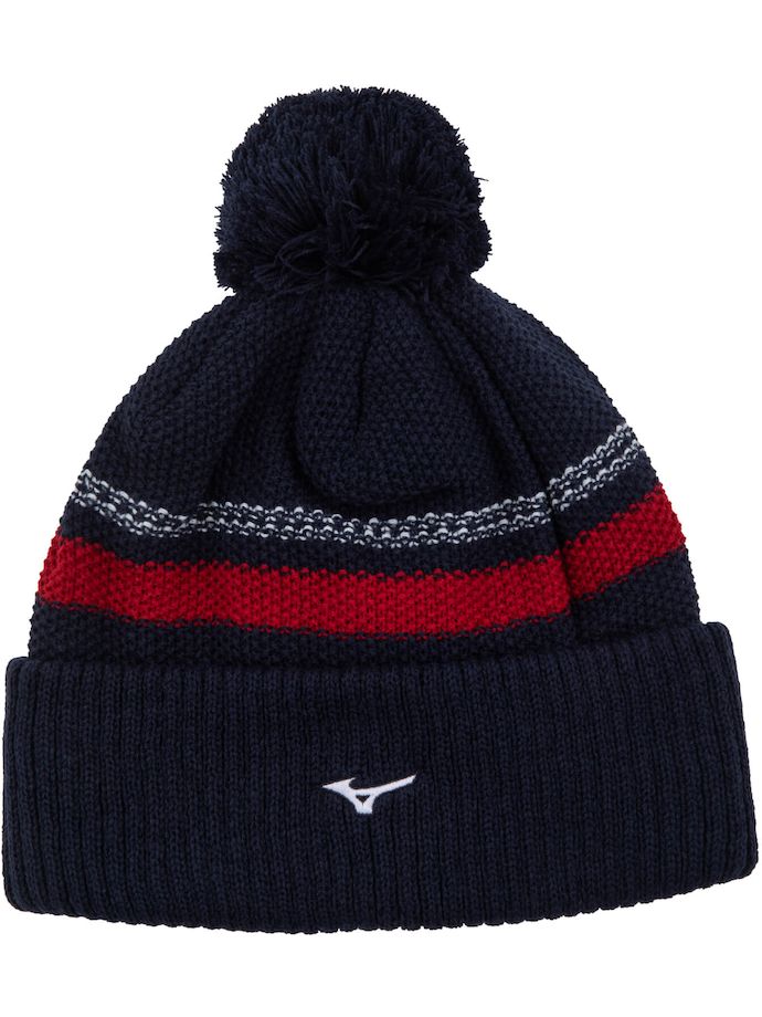 Mizuno Gorro con pompón, azul marino