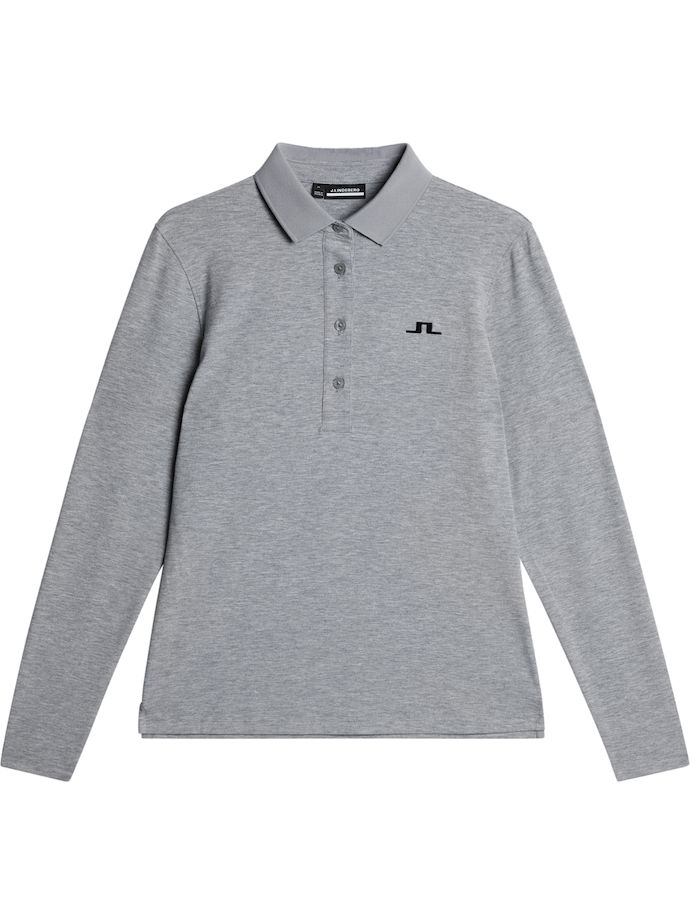 J. LINDEBERG Polo Flor Longsleeve, grau